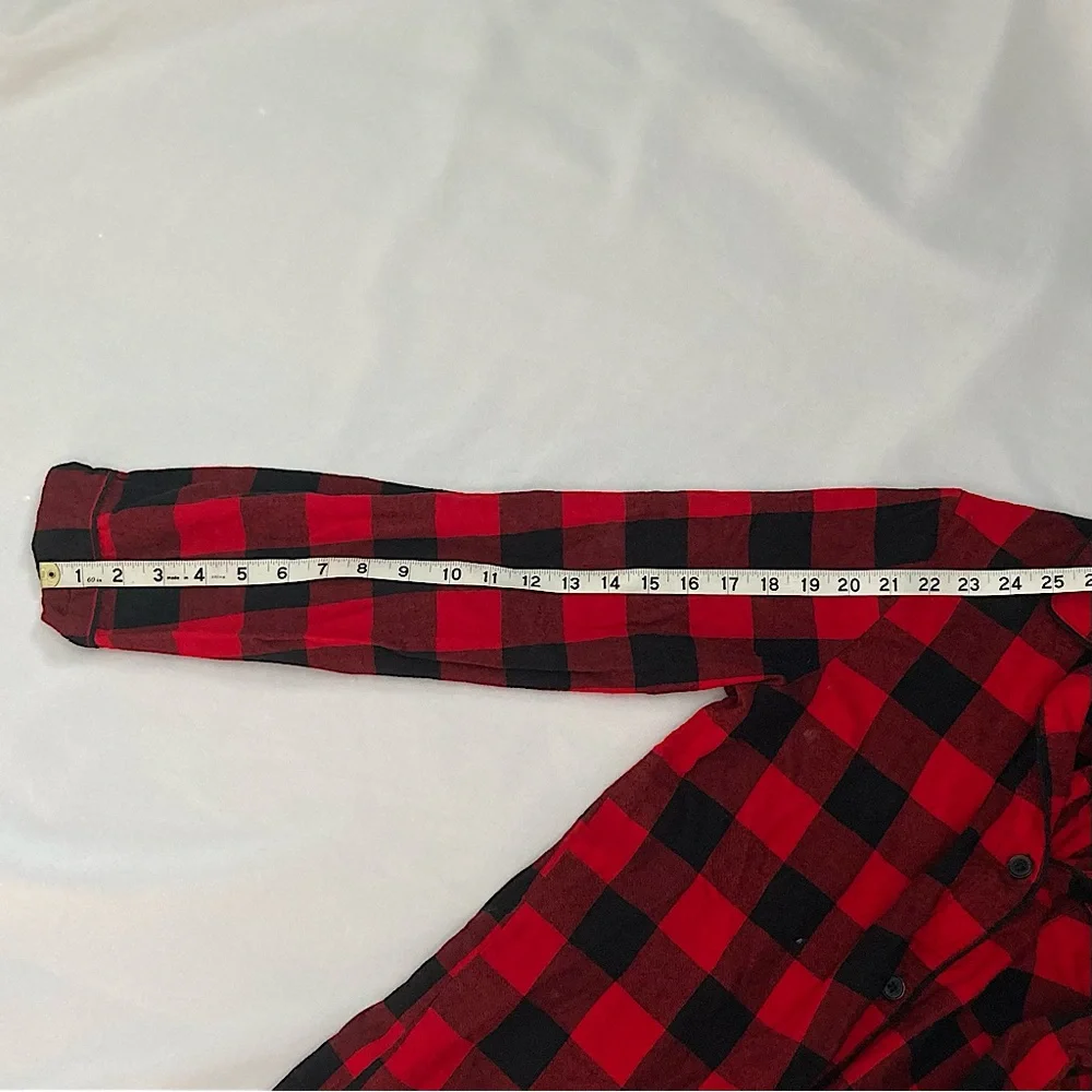 Wondershop by Target Red Gingham Plaid Button Down Nightgown Medium - Picture 11 of 11
